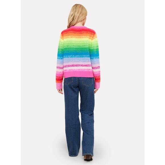 NEW BRODIE CASHMERE maisie rainbow sweater in candy floss - Picture 3 of 3